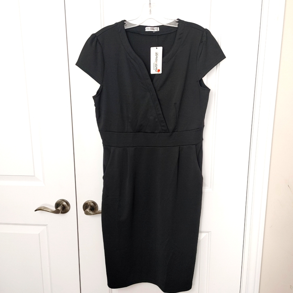 Office wear size Large black mid length dress